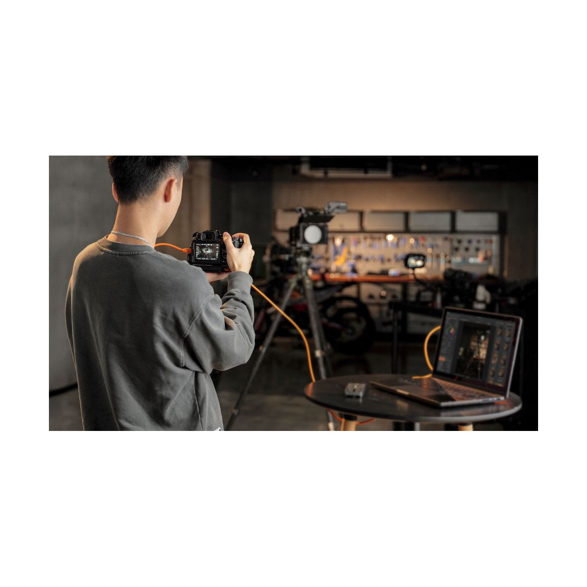 Tilta Full Camera Cage for Sony A1 II and A9 III — rear view of cage mounted camera in use view