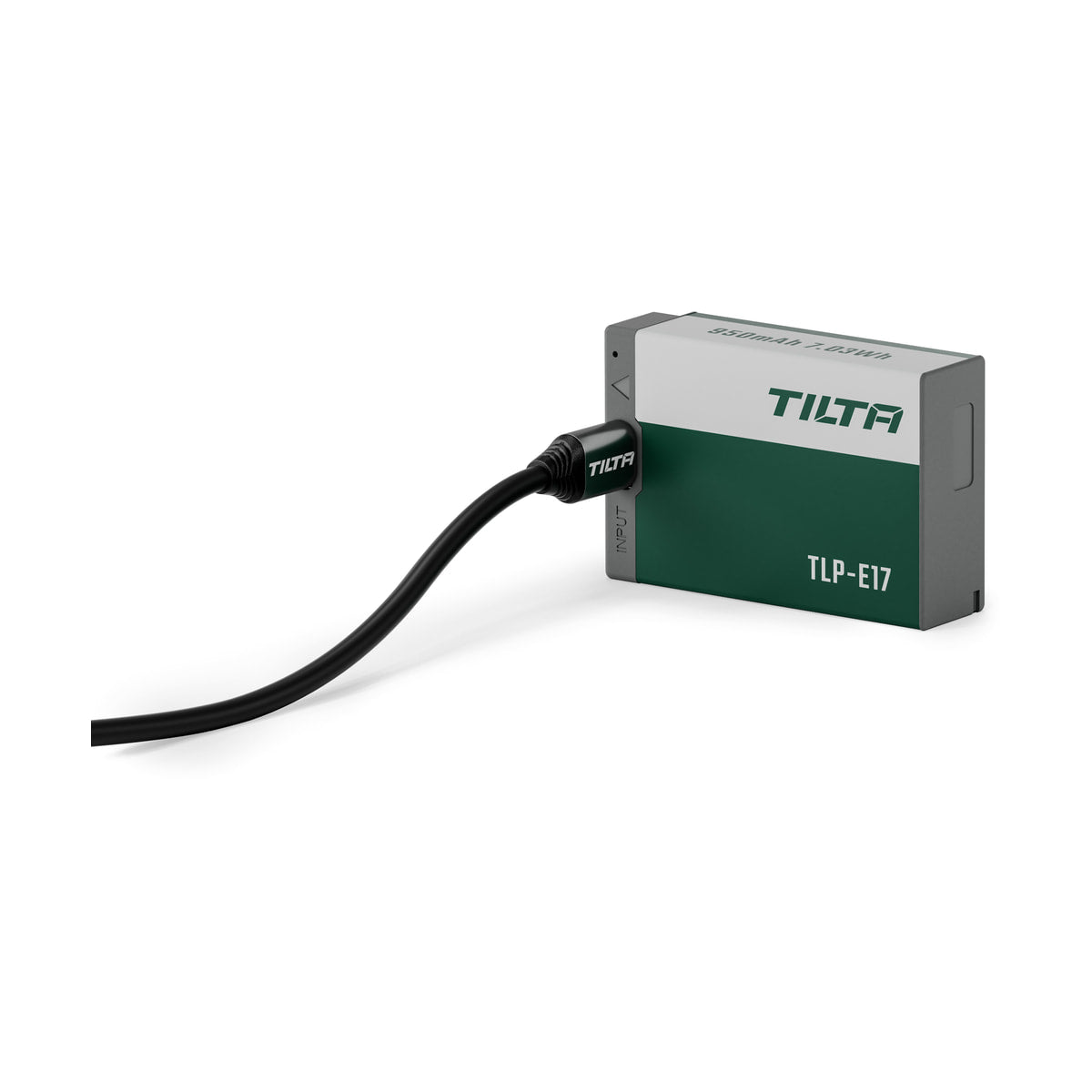 Tilta LP-E17 Battery with USB-C Charging (950mAh) — front angle with tilta logo view