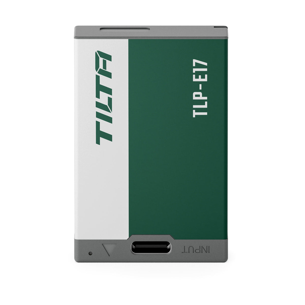 Tilta LP-E17 Battery with USB-C Charging (950mAh) — front view with usb c input view