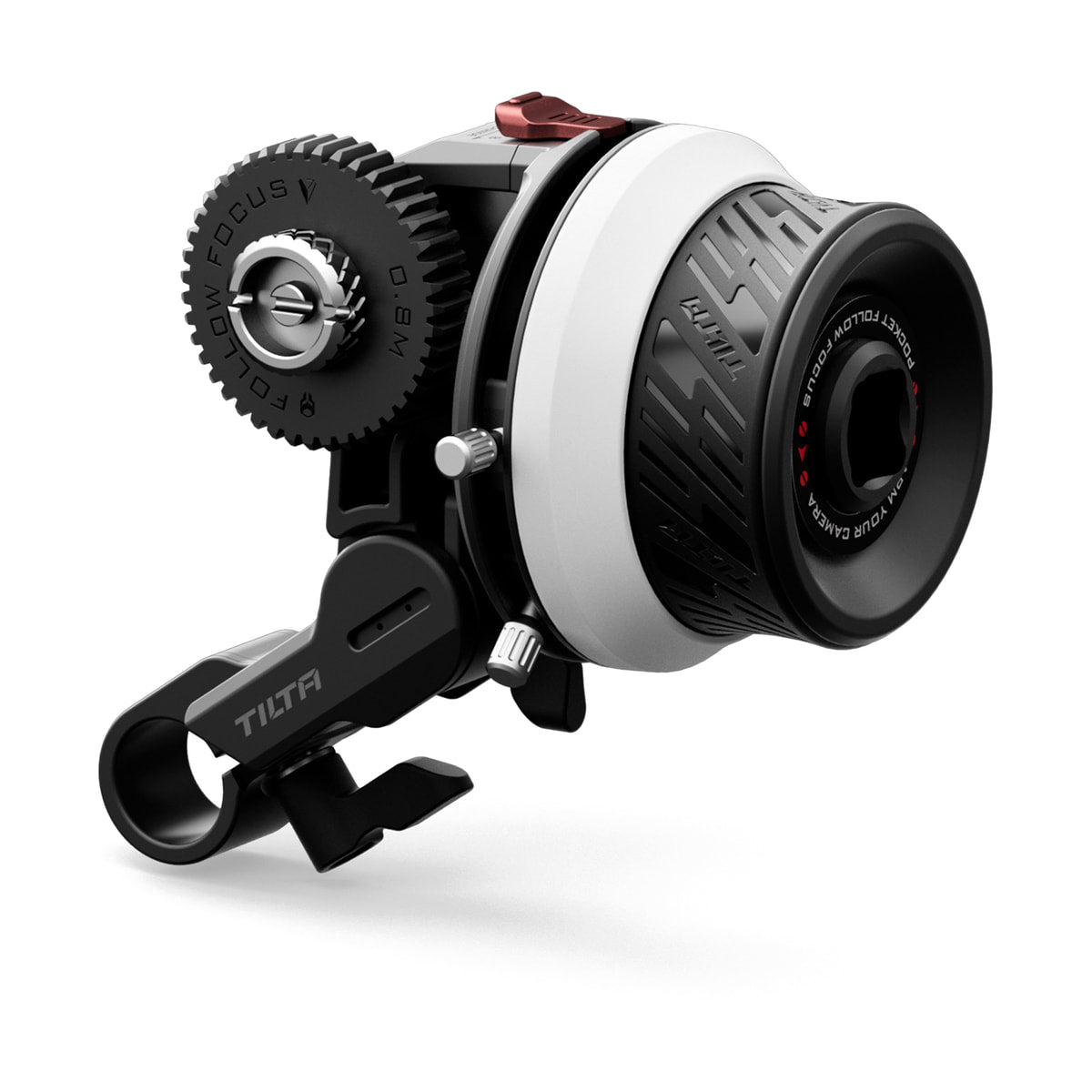Tilta Pocket Follow Focus — follow focus mounted on a camera rig view