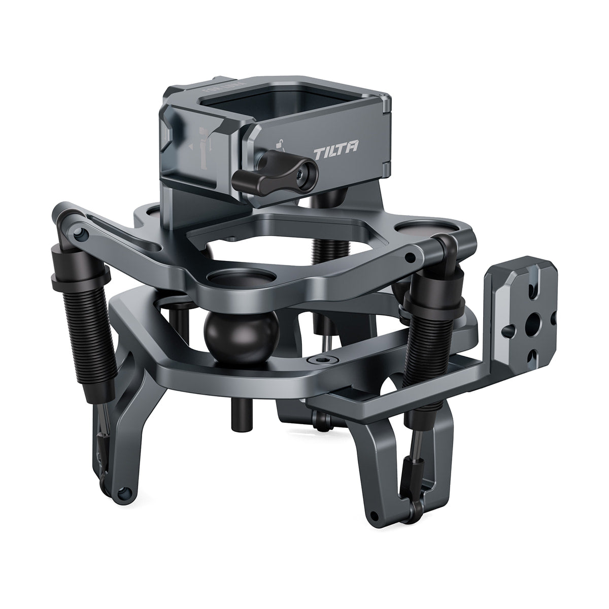 Tilta Shock-Absorbing Head for Hydra Alien Mini & Insta360 Luna Ultra — rear three quarter studio view view