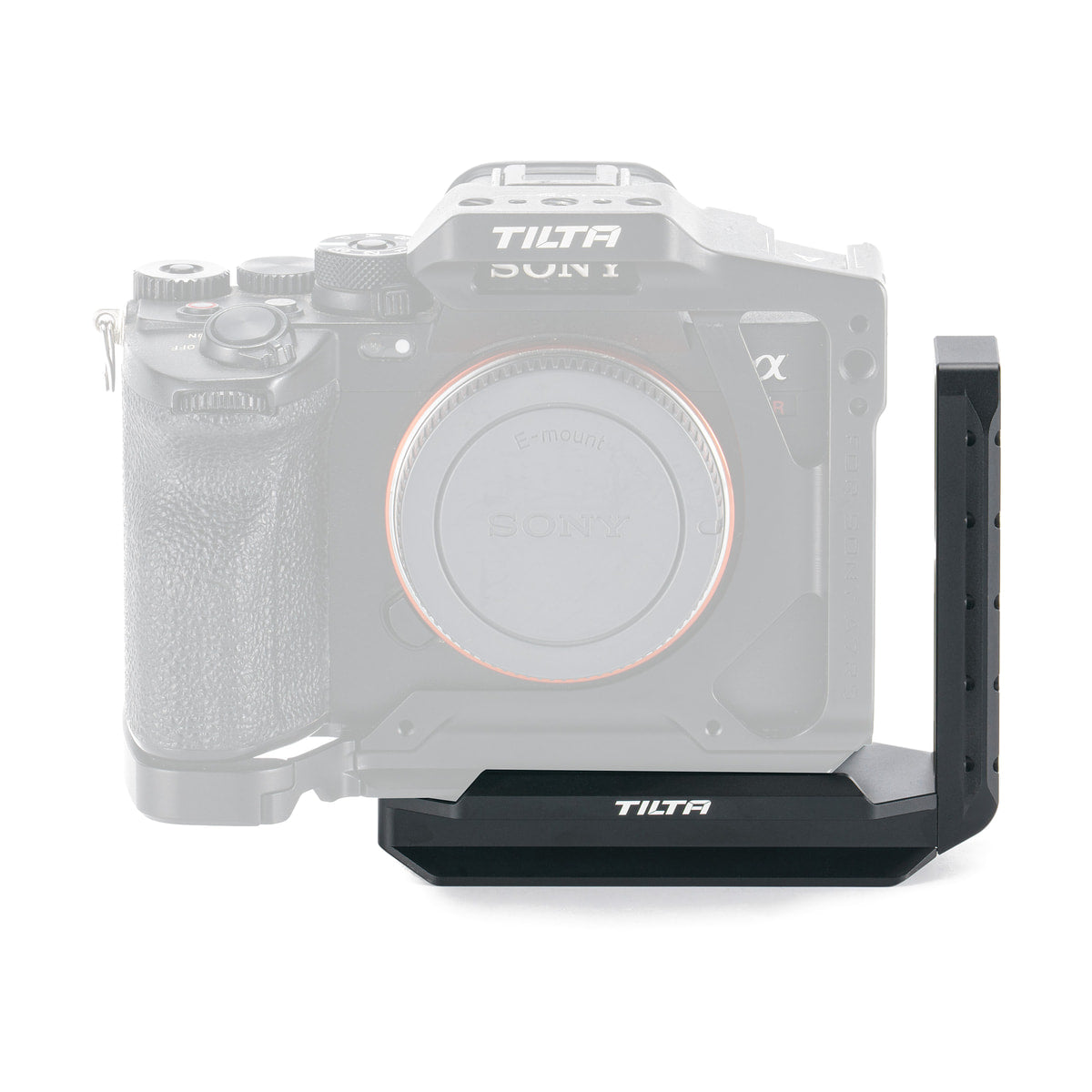 Tilta Universal Vertical Mounting Bracket — bracket mounted on camera rear view view