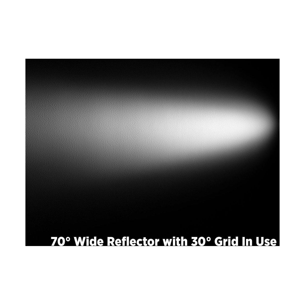 Westcott 70-Degree Wide Reflector with Honeycomb Grids (Bowens Mount) — 30 degree grid side light pattern diagram view