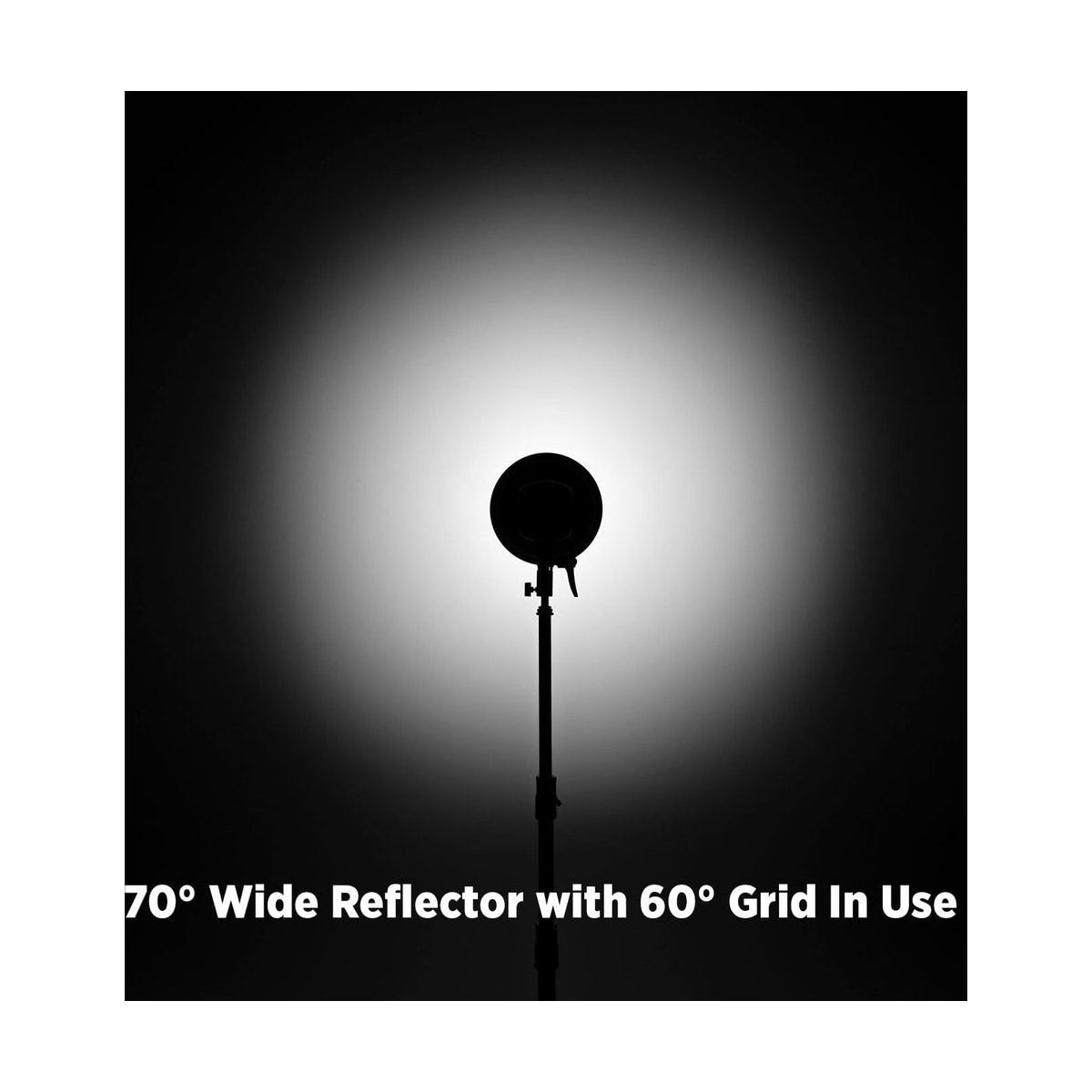 Westcott 70-Degree Wide Reflector with Honeycomb Grids (Bowens Mount) — 60 degree grid light pattern diagram view