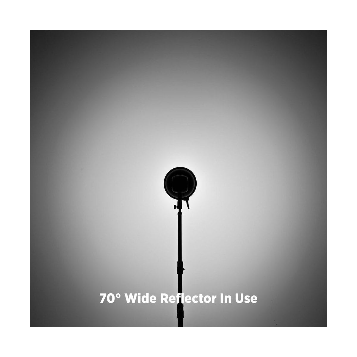 Westcott 70-Degree Wide Reflector with Honeycomb Grids (Bowens Mount) — bare reflector light pattern diagram view