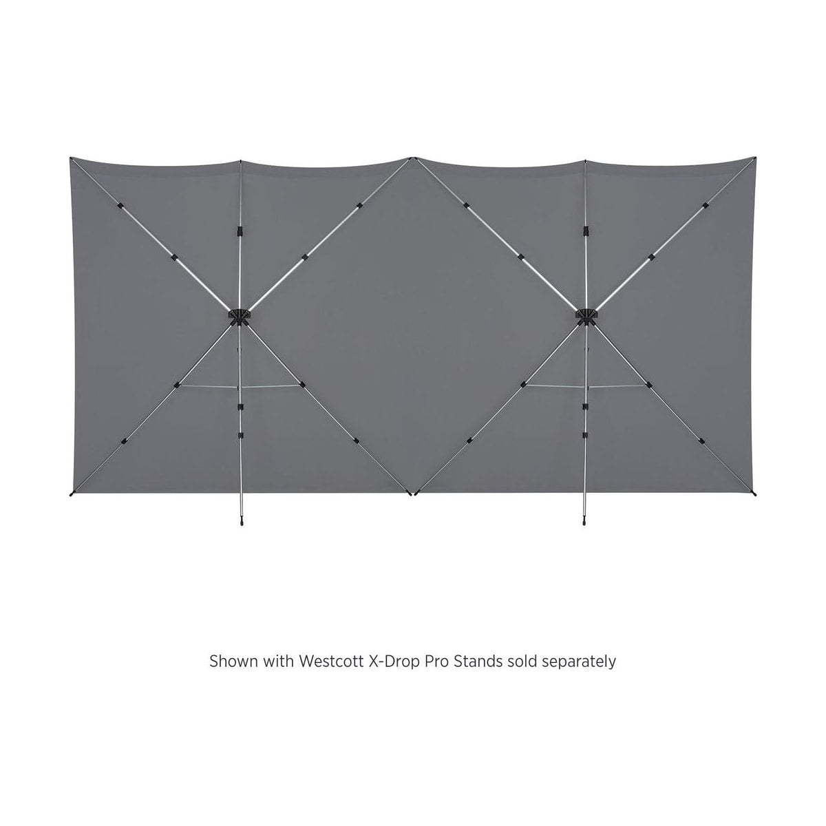 Westcott X-Drop Pro Wrinkle-Resistant Backdrop - Neutral Gray (16' x 8') — back view