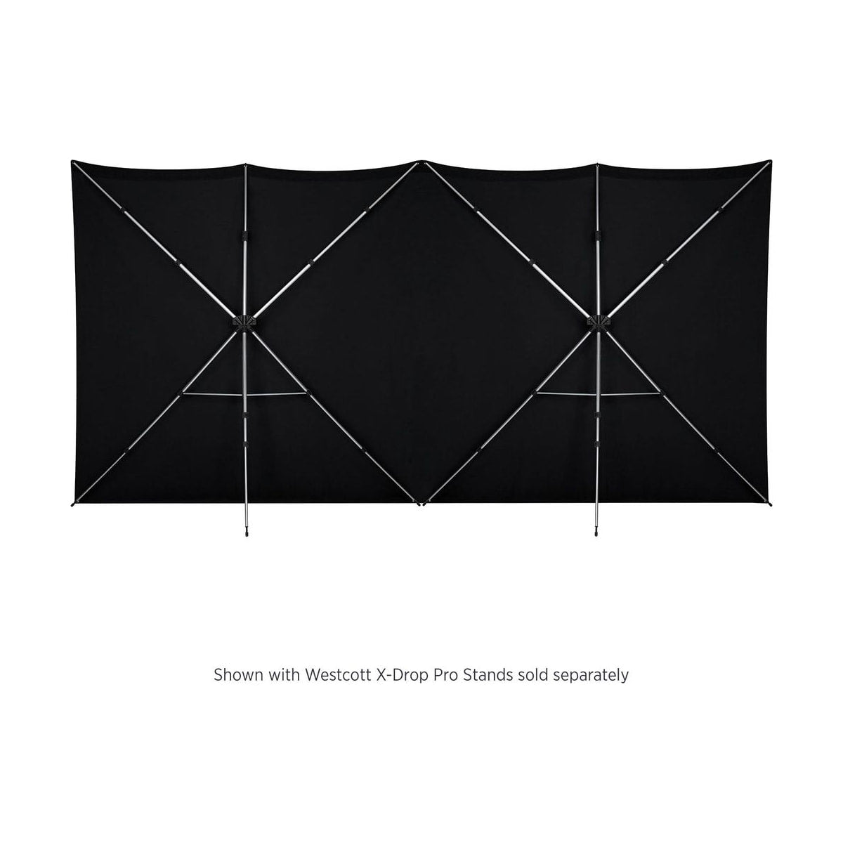 Westcott X-Drop Pro Wrinkle-Resistant Backdrop - Rich Black (16' x 8') — back view