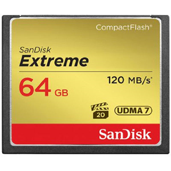 SanDisk Extreme 64GB CF Memory Card 120MB/s, camera memory cards, SanDisk - Pictureline 