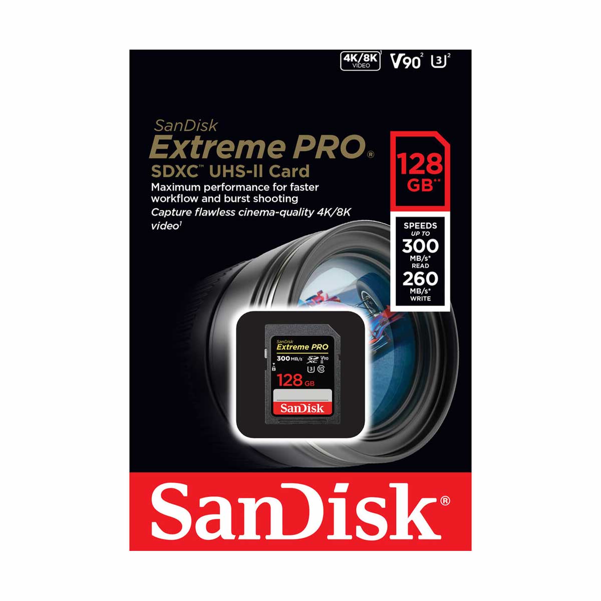 SanDisk 128GB Extreme PRO UHS-II SDXC Memory Card 300 MB/s