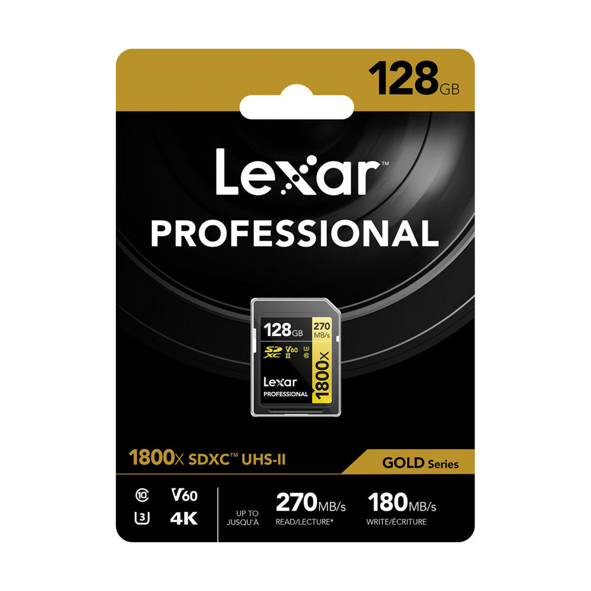 Lexar 128GB Professional 1800x UHS-II SDXC (V60) Memory Card