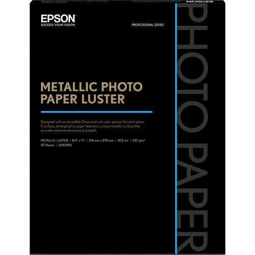 Epson Metallic Photo Paper Luster 8.5x11" (25), papers sheet paper, Epson - Pictureline 