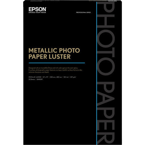 Epson Metallic Photo Paper Luster 13x19" (25), papers sheet paper, Epson - Pictureline 