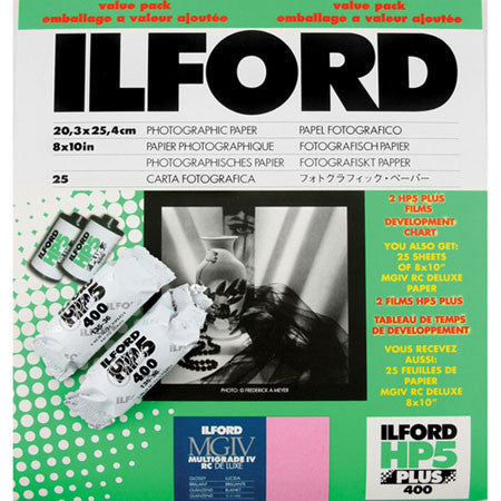 Ilford MG IV RC Glossy B&W Paper with 2 Rolls HP5 Film Value Pack, camera film darkroom, Ilford - Pictureline 