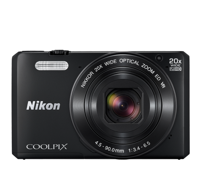 Nikon Coolpix S7000 Digital Camera Black, camera point & shoot cameras, Nikon - Pictureline  - 1