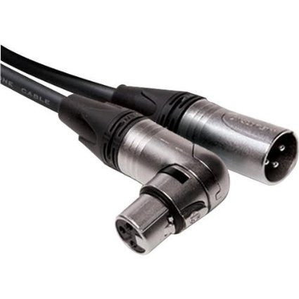 Hosa Neutrik 15' Right Angle XLR Male to Female Cable, video audio accessories, Hosa - Pictureline 