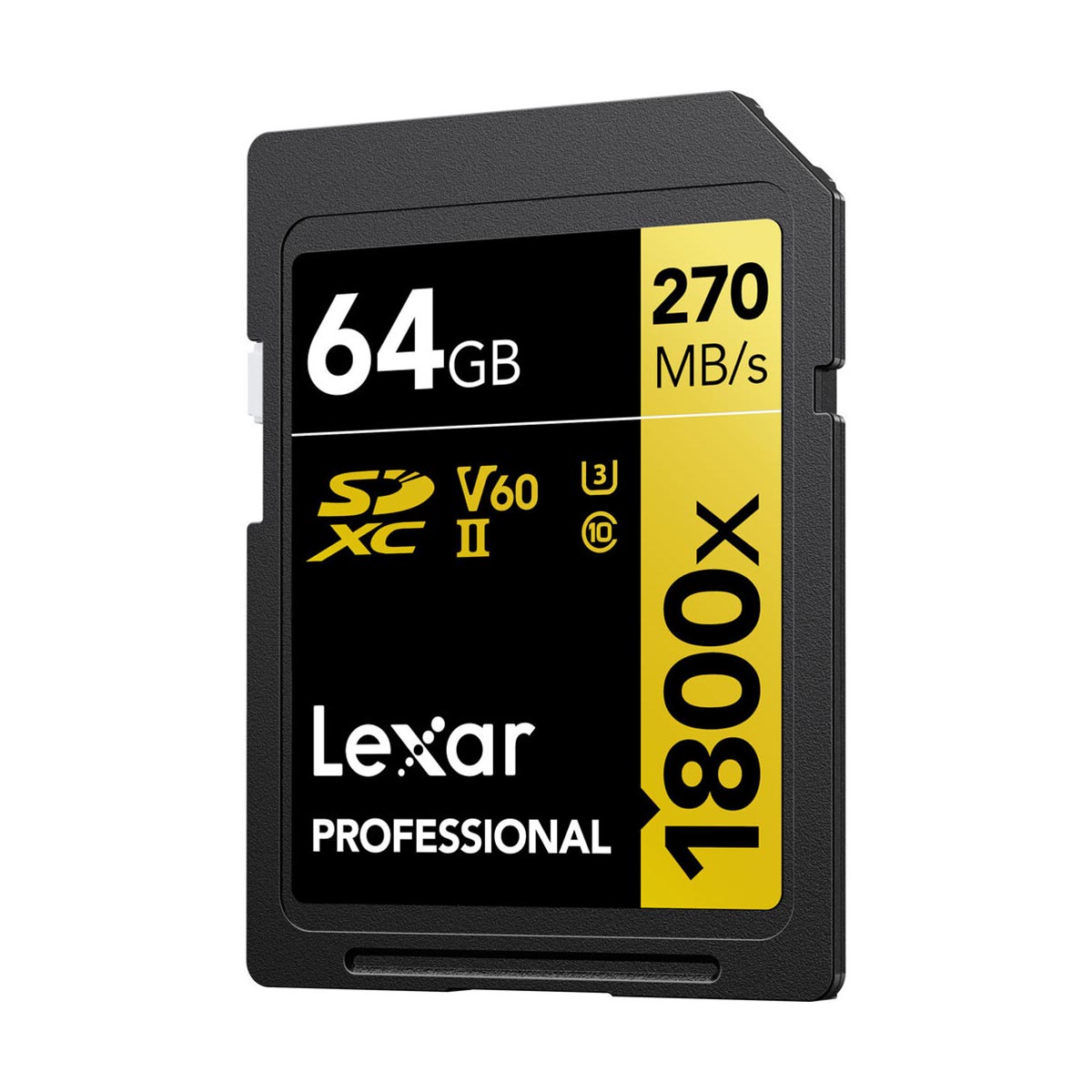 Lexar 64GB Professional 1800x UHS-II SDXC (V60) Memory Card
