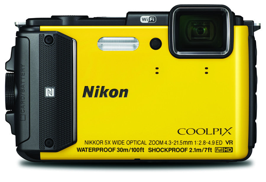 Nikon Coolpix AW130 Digital Camera Yellow, discontinued, Nikon - Pictureline 