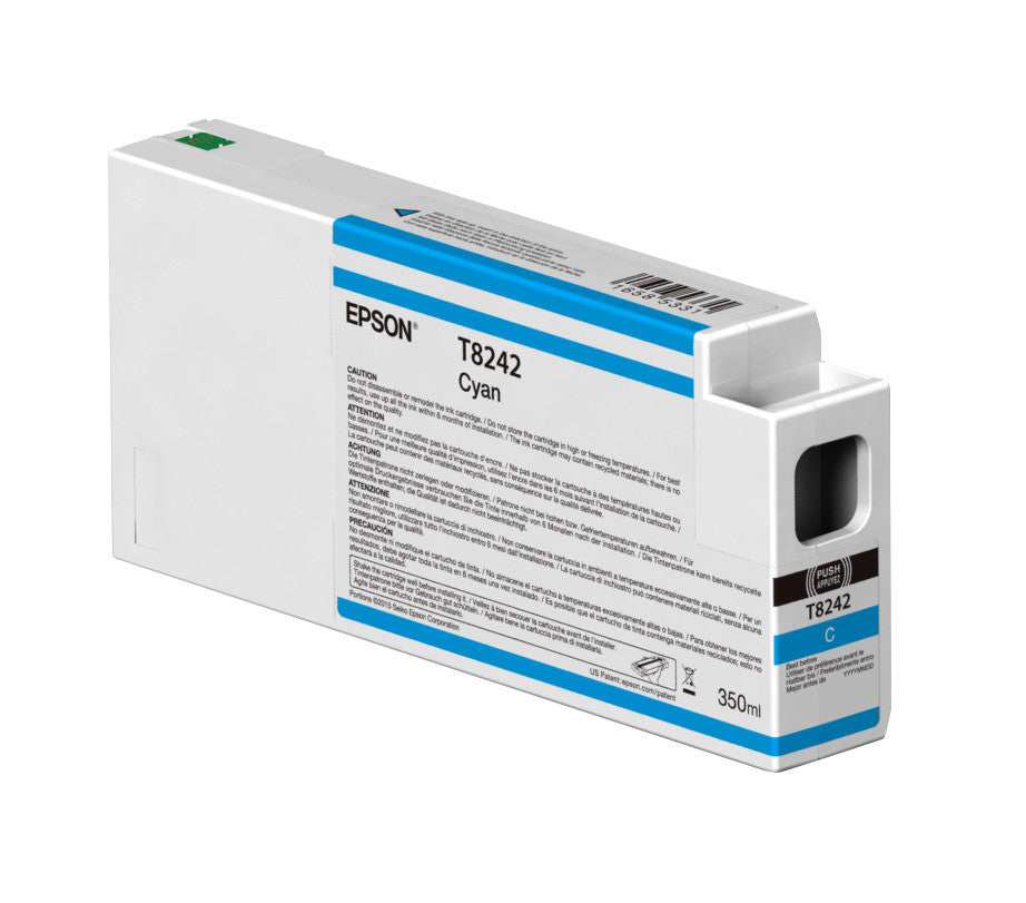 Epson T824200 P6000/P7000/P8000/P9000 Ultrachrome HD Ink 350ml Cyan, papers ink large format, Epson - Pictureline 