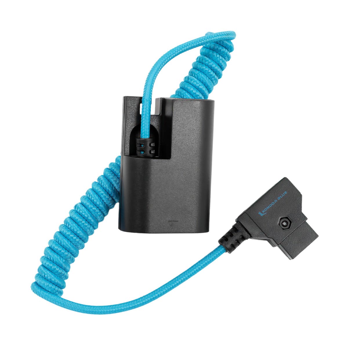 Kondor Blue Coiled 16 to 32" D-Tap to Canon LP-E6NH Dummy Battery Cable (Blue)