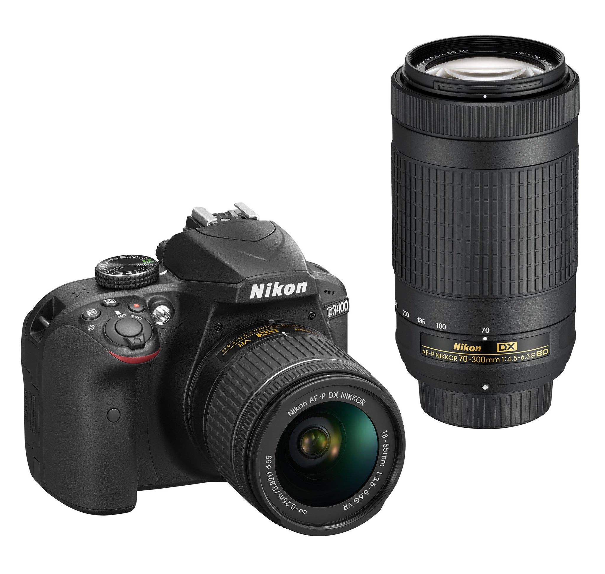 Nikon D3400 Digital SLR Camera 2 Lens Kit (18-55mm 70-300mm), camera dslr cameras, Nikon - Pictureline  - 1