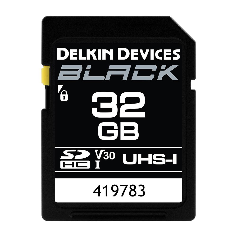 Delkin 32GB SDHC Black Memory Card SD UHS-I (V30)