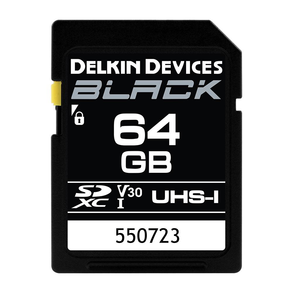 Delkin 64GB SDXC Black Memory Card SD UHS-I (V30)
