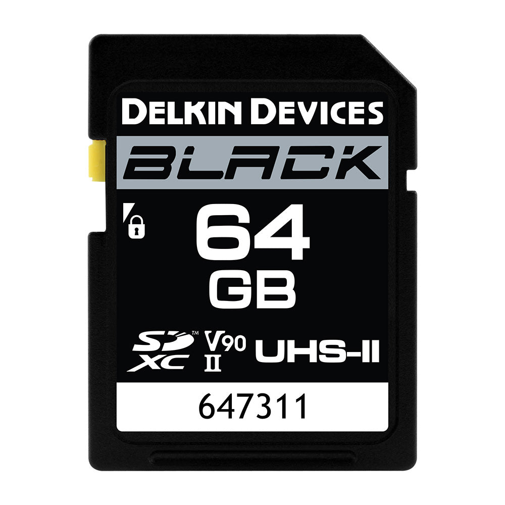 Delkin 64GB UHS-II SDXC (V90) Black Memory Card
