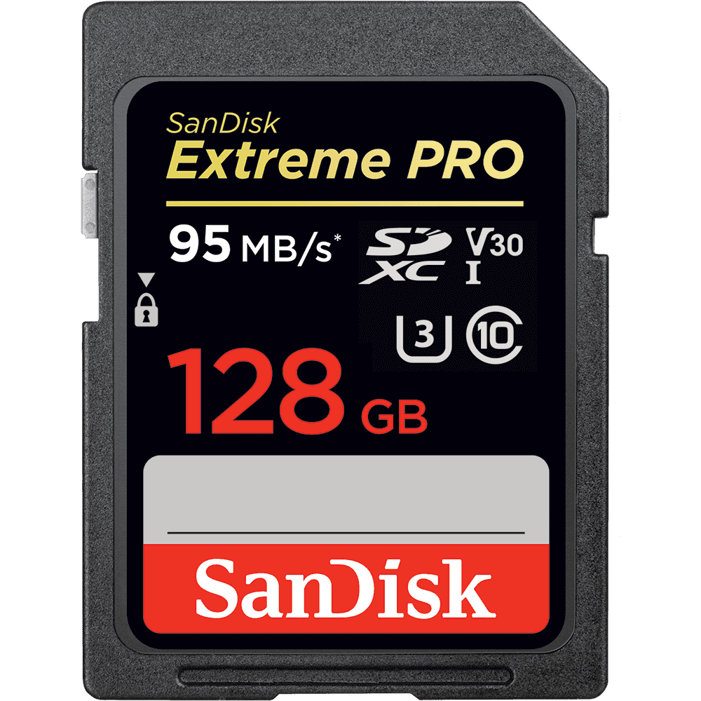 SanDisk ExtremePro 128GB SDXC Memory Card 95 MB/s