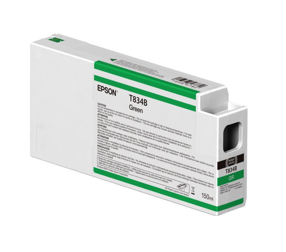 Epson T834B00 P7000/P9000 Ultrachrome HDX Ink 150ml Green, papers ink large format, Epson - Pictureline 