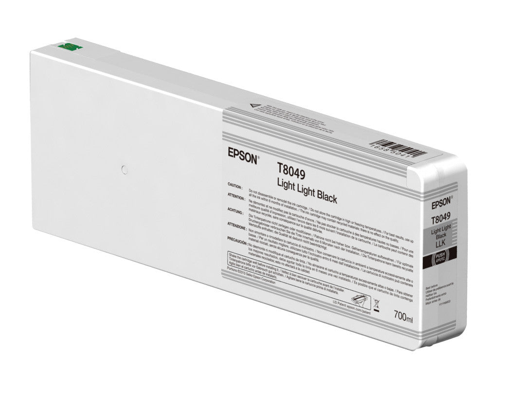 Epson T804900 P6000/P7000/P8000/P9000 Ultrachrome HD Ink 700ml Light Light Black, papers ink large format, Epson - Pictureline 