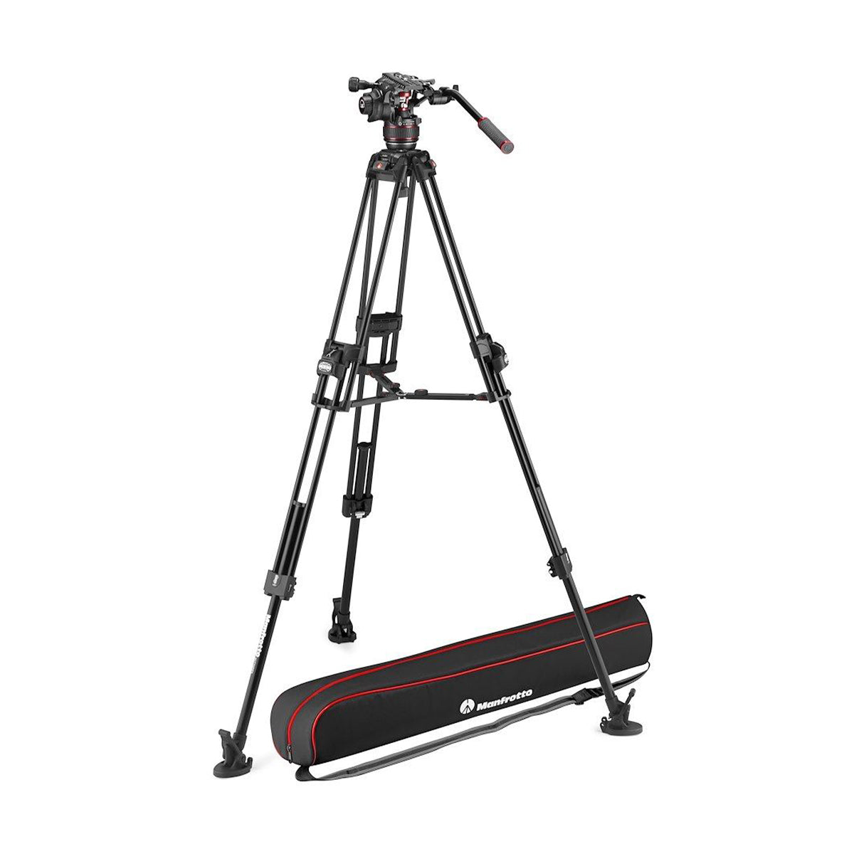 Manfrotto MVK608TWINFAUS Kit with Nitrotech 608 Fluid Head and 645 Fast Twin Leg Aluminum Tripod & Bag