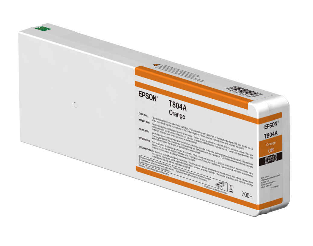 Epson T804A00 P7000/P9000 Ultrachrome HDX Ink 700ml Orange, papers ink large format, Epson - Pictureline 