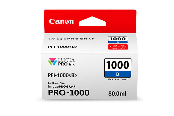 Canon PFI-1000 LUCIA PRO Blue Ink 80ml (PRO-1000), papers ink large format, Canon - Pictureline 