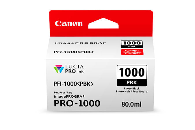 Canon PFI-1000 LUCIA PRO Photo Black Ink 80ml (PRO-1000), papers ink large format, Canon - Pictureline 