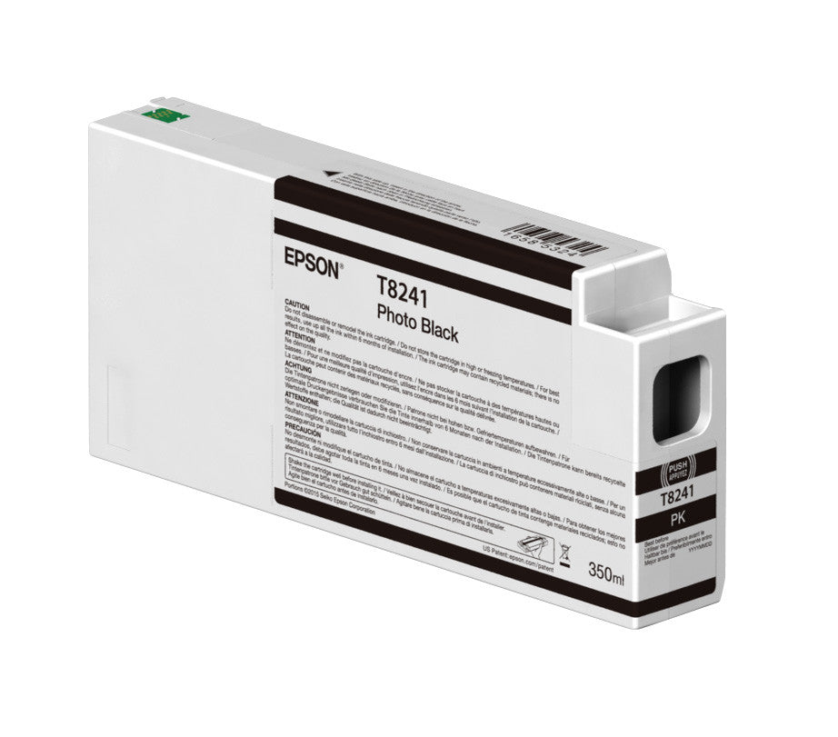 Epson T824100 P6000/P7000/P8000/P9000 Ultrachrome HD Ink 350ml Photo Black, papers ink large format, Epson - Pictureline 