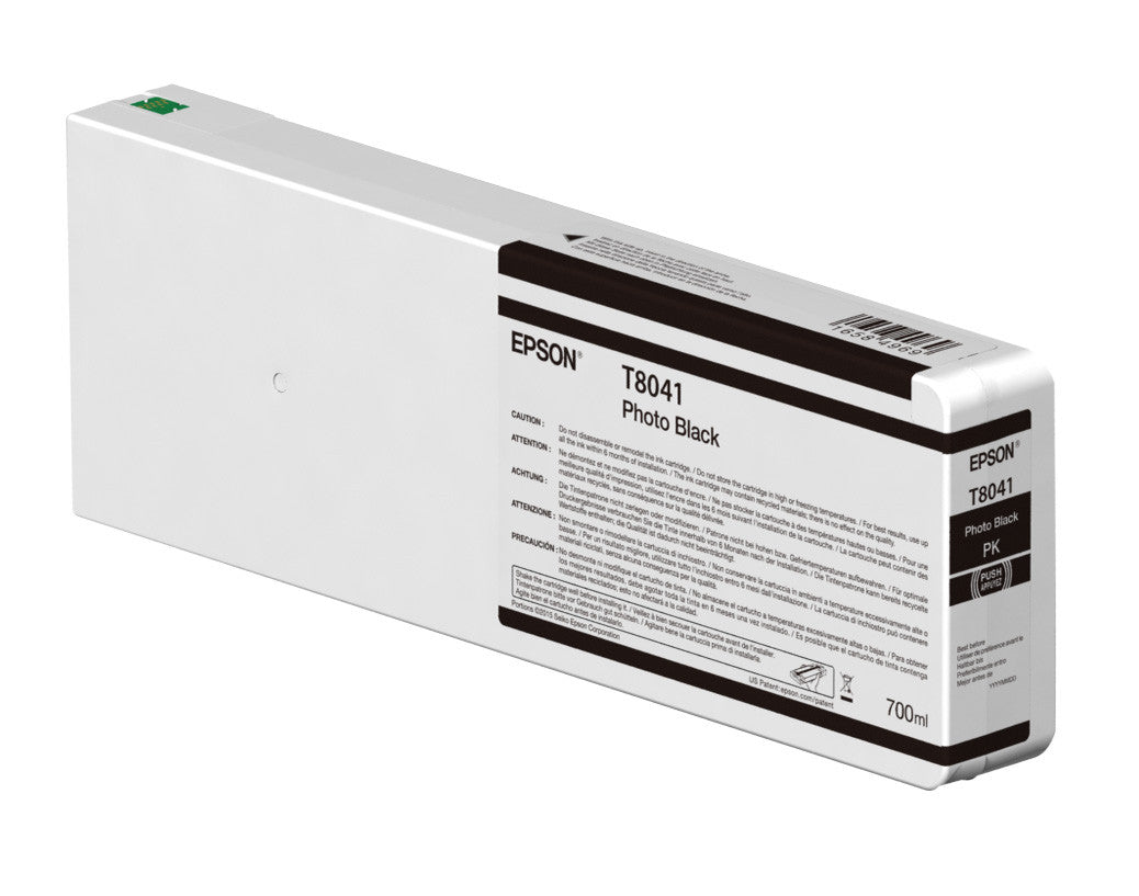 Epson T804100 P6000/P7000/P8000/P9000 Ultrachrome HD Ink 700ml Photo Black, papers ink large format, Epson - Pictureline 