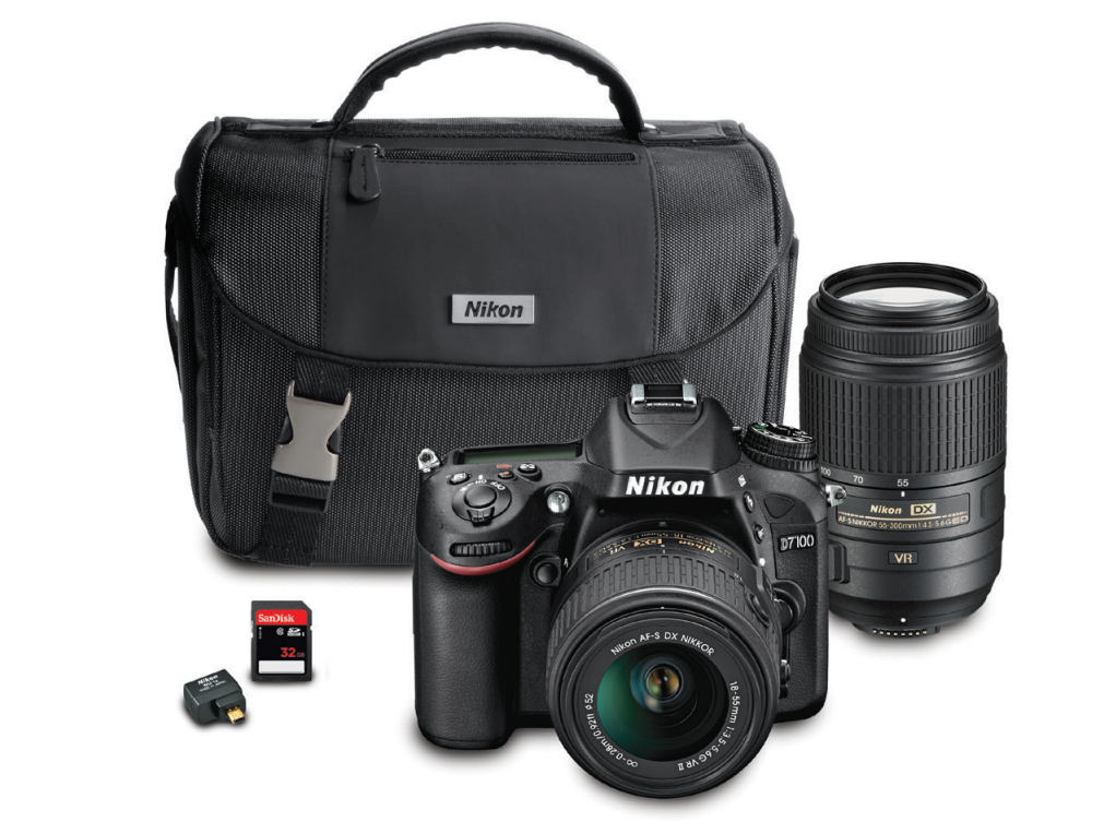 Nikon D7100 Dual Lens Wi-Fi Camera Kit w/18-55mm VR II & 55-300mm VR Lens, camera dslr cameras, Nikon - Pictureline  - 1
