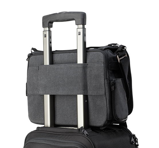 Tenba Cooper 13 Slim Gray Canvas/Black Leather Luxury Bag, bags shoulder bags, Tenba - Pictureline  - 2