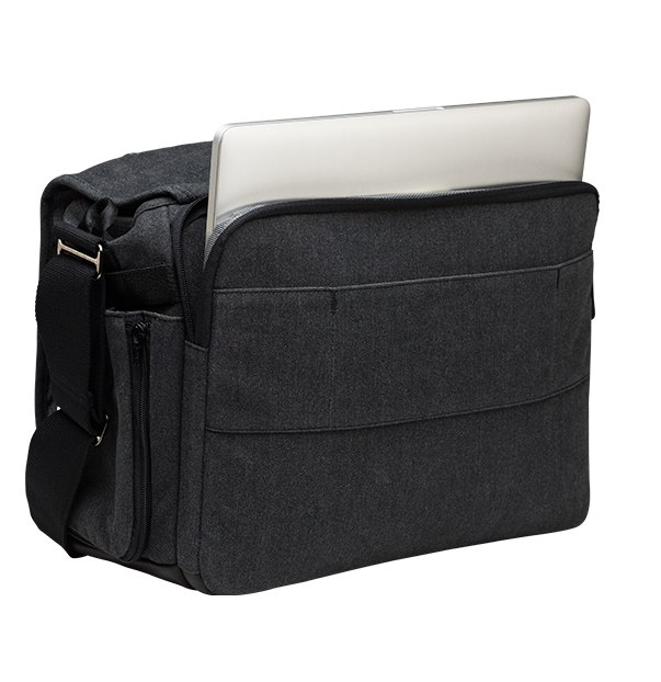 Tenba Cooper 15 Gray Canvas/Black Leather Luxury Bag, bags shoulder bags, Tenba - Pictureline  - 3