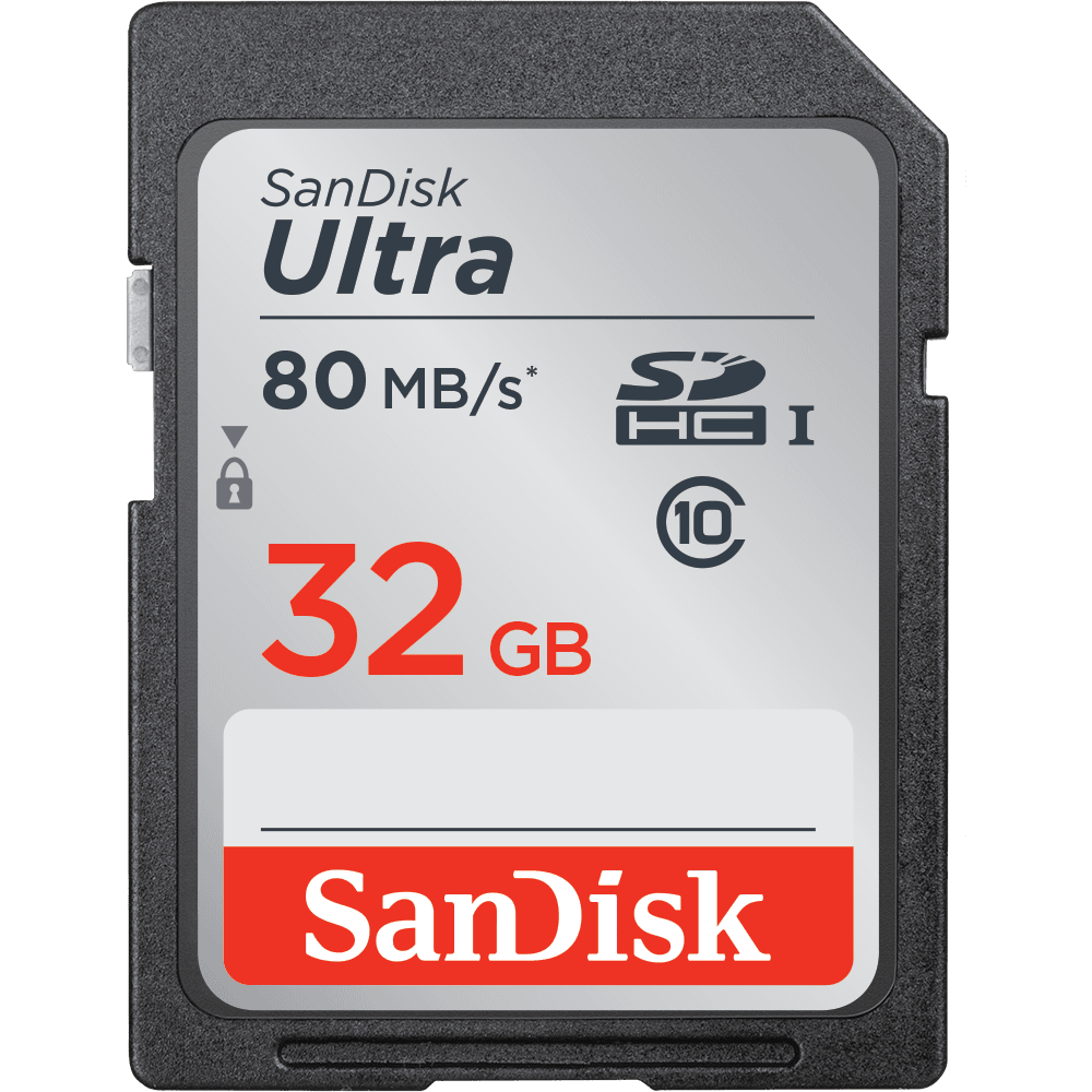 SanDisk Ultra 32GB SDHC Class 10 80 MB/s, camera memory cards, SanDisk - Pictureline 