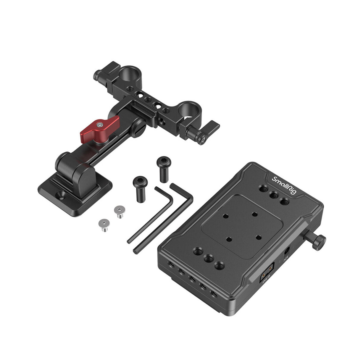 SmallRig V Mount Battery Adapter with Dual-Rod Clamp and Extension Arm