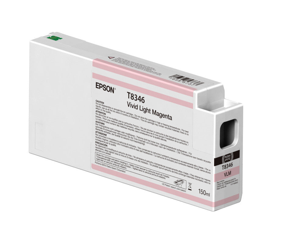 Epson T834600 P6000/P7000/P8000/P9000 Ultrachrome HD Ink 150ml Vivid Light Magenta, papers ink large format, Epson - Pictureline 
