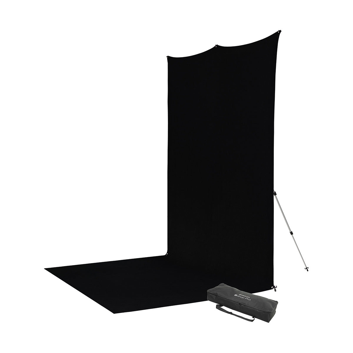 Westcott X-Drop Pro Wrinkle-Resistant Backdrop Kit - Rich Black Sweep (8' x 13')