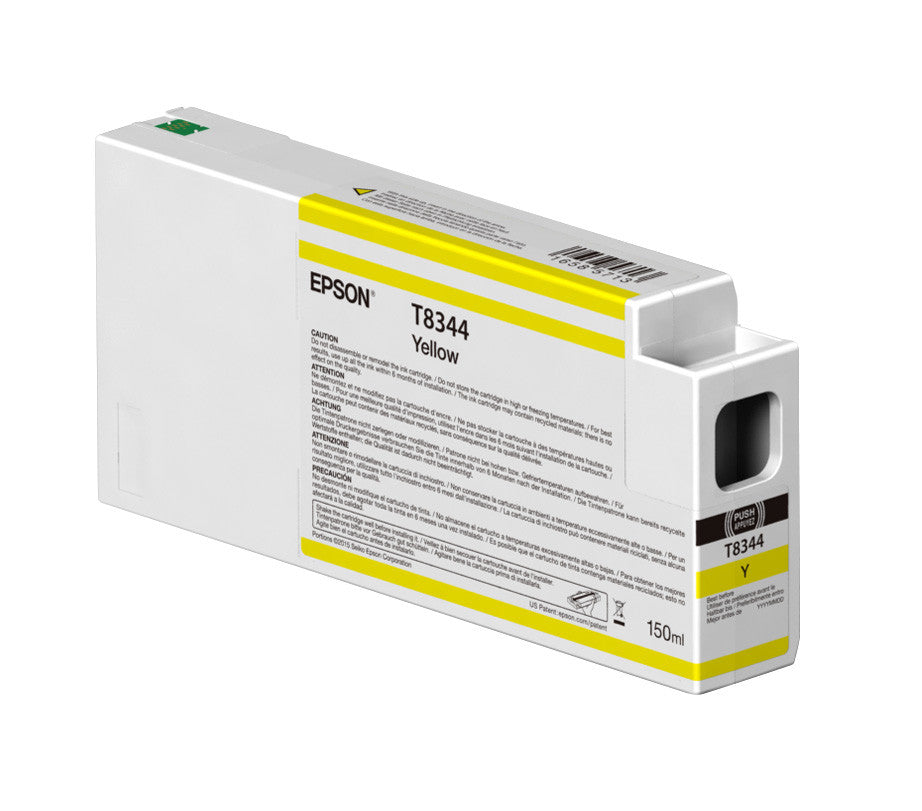 Epson T834400 P6000/P7000/P8000/P9000 Ultrachrome HD Ink 150ml Yellow, papers ink large format, Epson - Pictureline 