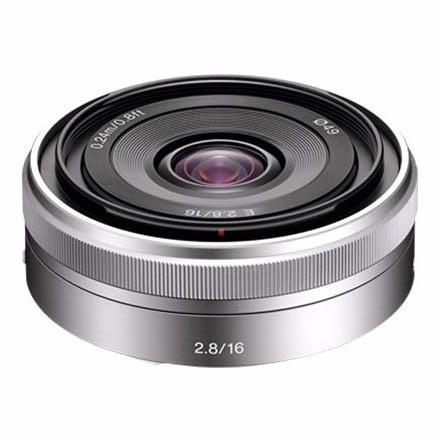 Sony 16mm f/2.8 E-Mount Pancake Lens (Silver), lenses mirrorless, Sony - Pictureline 