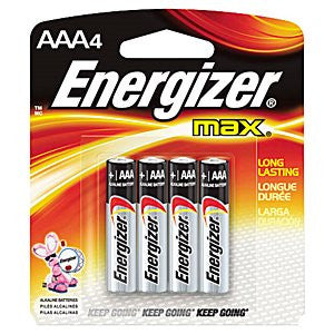 Energizer Max AAA Alkaline Batteries (4 Pack), camera batteries & chargers, Energizer - Pictureline 