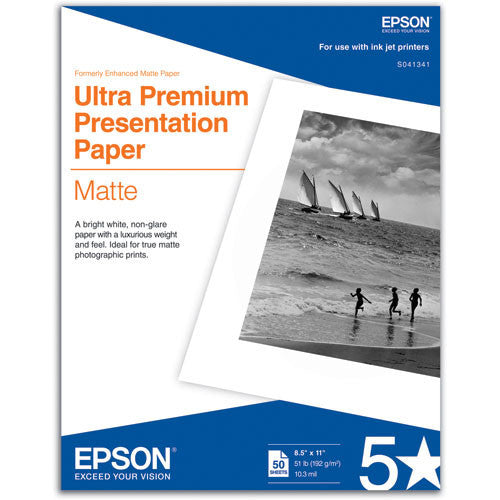 Epson Ultra Premium Presentation Matte Paper 8.5x11 (50), papers sheet paper, Epson - Pictureline 
