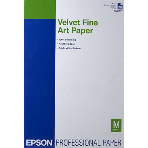 Epson Velvet Fine Art Paper 13"x19" (20), papers sheet paper, Epson - Pictureline 