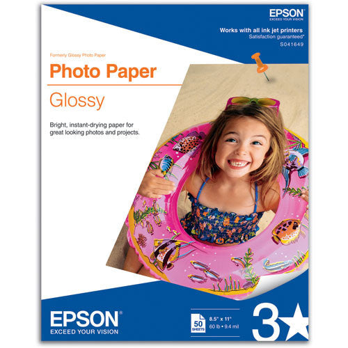Epson Photo Paper Glossy 8.5x11 (50), papers sheet paper, Epson - Pictureline 