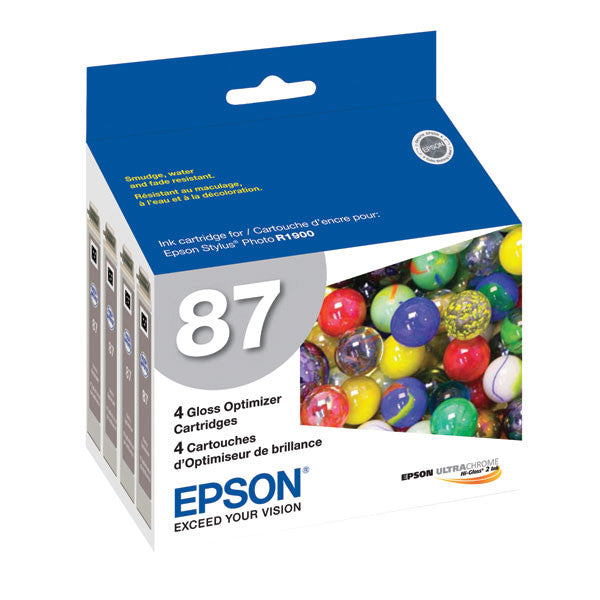 Epson T087020 R1900 Gloss Optimizer (87) (4-pack), printers ink small format, Epson - Pictureline 